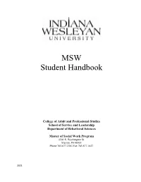MSW Student Handbook