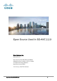 Open Source Used in SD-AVC 2.2.0