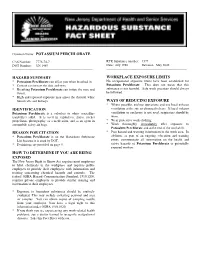 Potassium Perchlorate Hazard Summary