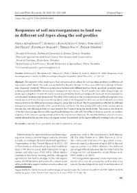 Responses of Soil Microorganisms to Land Use in Different Soil Types Along the Soil Profiles