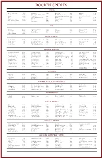 RNF MB Spirits Menu