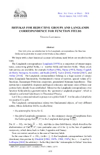 Shtukas for Reductive Groups and Langlands Correspondence for Function Fields