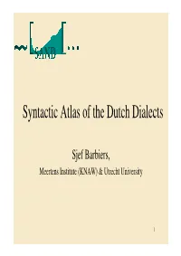Syntactic Atlas of the Dutch Dialects