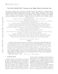 The First MAXI/GSC Catalog in the High Galactic-Latitude
