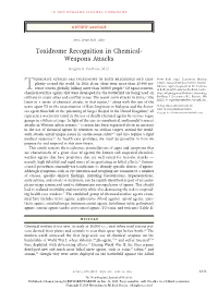 Toxidrome Recognition in Chemical- Weapons Attacks