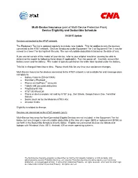 Multi-Device Insurance (Part of Multi-Device Protection Pack) Device Eligibility and Deductible Schedule