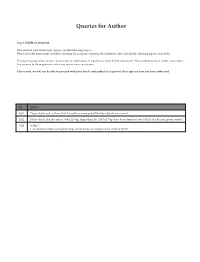 Queries for Author