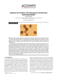 Systems of Creation: the Emergence of Life From