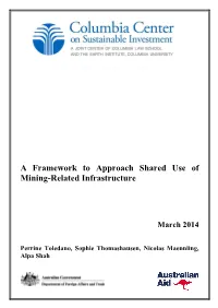 A Framework to Approach Shared Use of Mining-Related Infrastructure