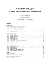 A Modern Almagest an Updated Version of Ptolemy’S Model of the Solar System