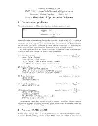 CME 338 Large-Scale Numerical Optimization Notes 2
