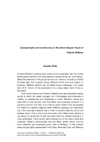 Eucatastrophe and Co-Inherence in the Urban Utopian Vision of Charles Williams Bradley Wells