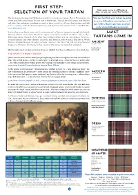 First Step: Selection of Your Tartan
