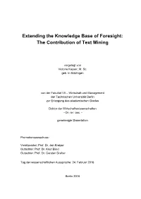 Foresight and Text Mining