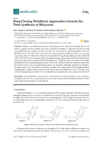 Ring-Closing Metathesis Approaches Towards the Total Synthesis of Rhizoxins