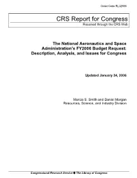 The National Aeronautics and Space Administration’S FY2006 Budget Request: Description, Analysis, and Issues for Congress