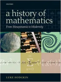 A History of Mathematics from Mesopotamia to Modernity