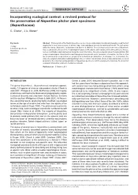 A Revised Protocol for the Preservation of Nepenthes Pitcher Plant Specimens (Nepenthaceae)