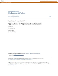 Applications of Argumentation Schemes Chris Reed University of Dundee