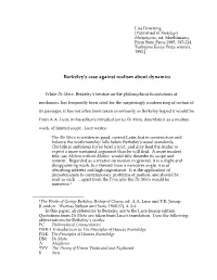 Berkeley's Case Against Realism About Dynamics