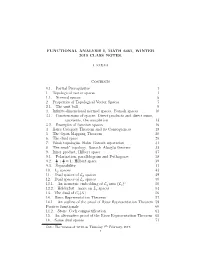 Functional Analysis I, Math 6461, Winter 2019 Class Notes