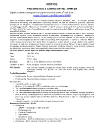 NOTICE REGISTRATION & CAMPUS DETAIL- MPHASIS Eligible Students Must Register in the Given Below Link Before 6Th April 2019