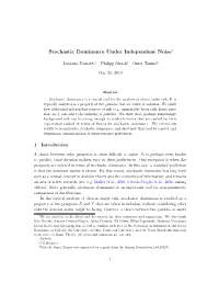 Stochastic Dominance Under Independent Noise∗