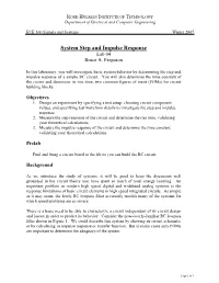 System Step and Impulse Response Lab 04 Bruce A