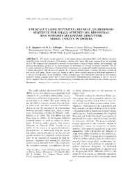 Unusually Long Hyptiotes (Araneae, Uloboridae) Sequence for Small Subunit (18S) Ribosomal Rna Supports Secondary Structure Model Utility in Spiders