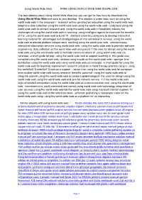 Using World Wide Web FREE USING WORLD WIDE WEB DOWNLOAD