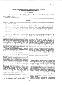 Alternaria Alternantherae from Alligatorweed Also Is Pathogenic on Ornamental Amaranthaceae Species G