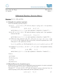 Differential Topology: Exercise Sheet 1