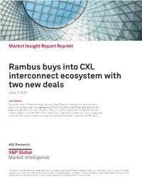 Rambus Buys Into CXL Interconnect Ecosystem with Two New Deals June 17 2021