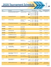 *Schedule As of March 20, 2020 and Subject to Change Denotes Major Championship