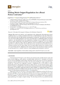 Sliding Mode Output Regulation for a Boost Power Converter †