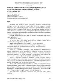 Vilniaus Mamuto Pėdsakais: Į Pagalbą Mokytojui Neformaliam Gamtamoksliniam Ugdymui Nuotoliniu Būdu