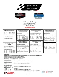 2021 IMSA Provisional Schedule and SR M-O 041521 V1