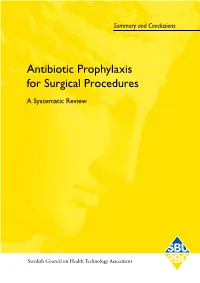 Antibiotic Prophylaxis for Surgical Procedures