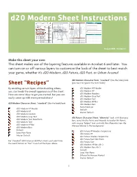 D20 Modern Sheet Instructions