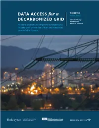 Data Access for a Decarbonized Grid FEBRUARY 2021 | POLICY REPORT
