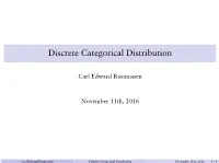 Discrete Categorical Distribution