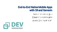 End to End Azure and Xamarin.Forms