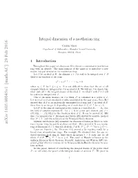 Integral Dimension of a Noetherian Ring