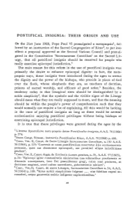 Pontifical Insignia: Their Origin and Use