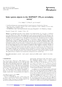 Solar System Objects in the ISOPHOT 170 Μm Serendipity Survey