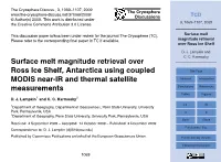 Surface Melt Magnitude Retrieval Over Ross Ice Shelf
