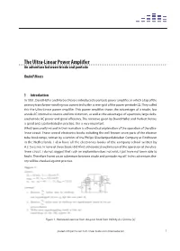 The Ultra-Linear Power Amplifier