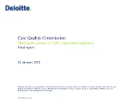 Care Quality Commission Third Party Review of CQC’S Regulatory Approach Final Report