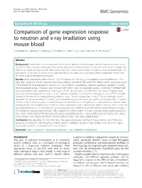 Comparison of Gene Expression Response to Neutron and X-Ray Irradiation Using Mouse Blood Constantinos G