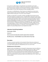 Laboratory Panel Billing Guideline